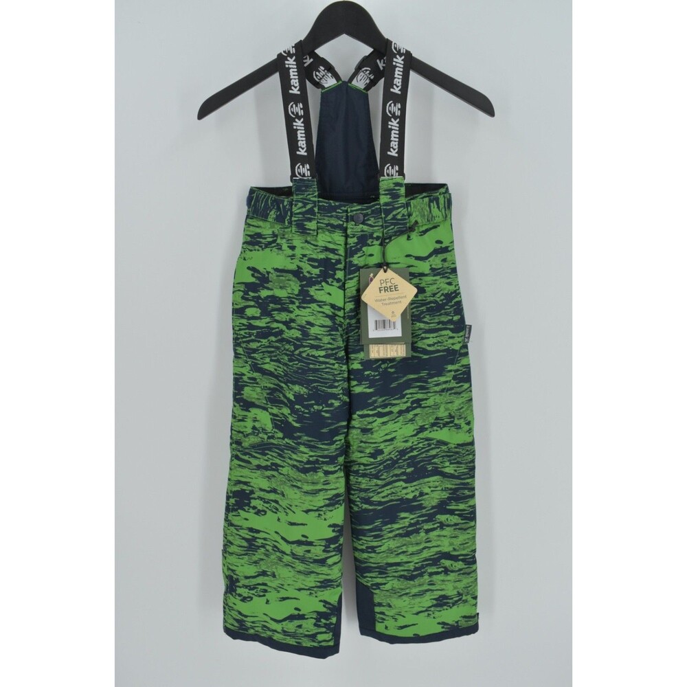 Kamik Size 7 Boys Razor Insulated Snow Bibs NWT Meteor Midnight Camo